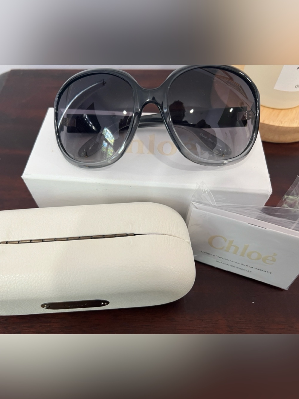 Chloe Women's oversized black sunglasses